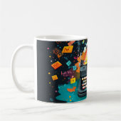 Mug Une machine à écrire de style rétro au centre, ave (Gauche)