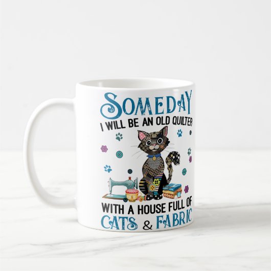 Mug Une maison pleine de chats et de tissus de patchwo (Gauche)