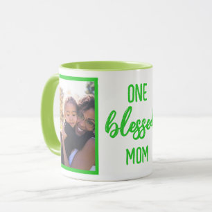 Mug Une mère bienheureuse Photo de la Fête des Mères
