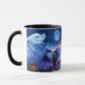 Mug Une meute de loups dans une nuit sombre (Gauche)