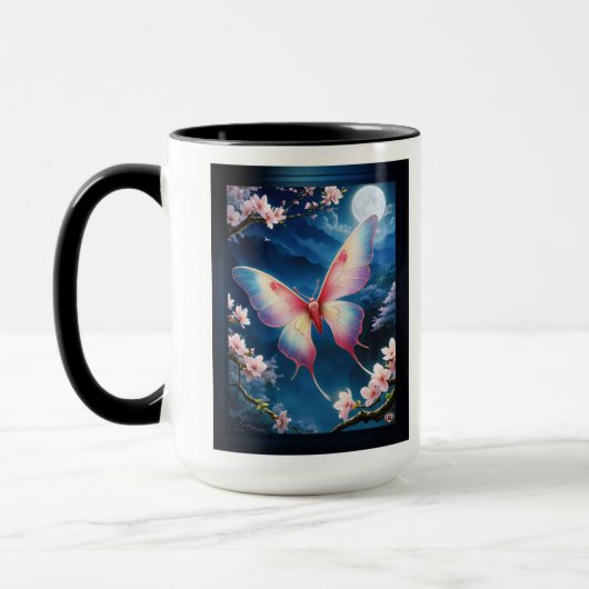 Mug Une Motte Chinoise Volant Au Milieu Des Fleurs De (Gauche)