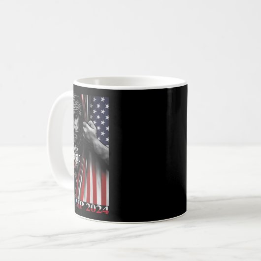 Mug Une nation sous Dieu Trump 2024 Dieu drapeau améri (Devant gauche)
