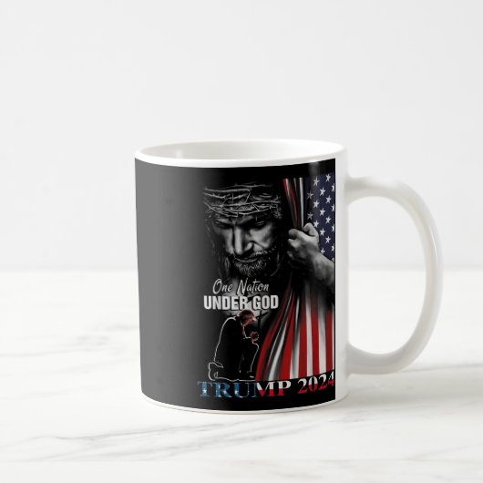 Mug Une nation sous Dieu Trump 2024 Dieu drapeau améri (Droite)