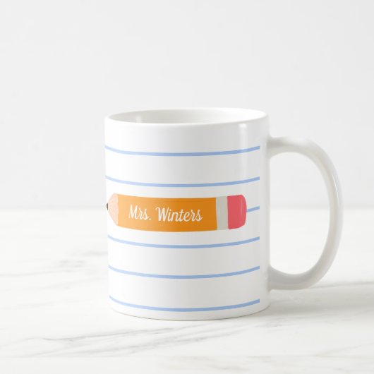 Mug Une note du crayon jaune... enseigne le cadeau (Droite)