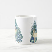 Mug Une Paire De Cerfs Dans La Forêt D'Hiver (Centre)