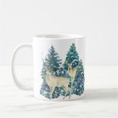 Mug Une Paire De Cerfs Dans La Forêt D'Hiver (Gauche)