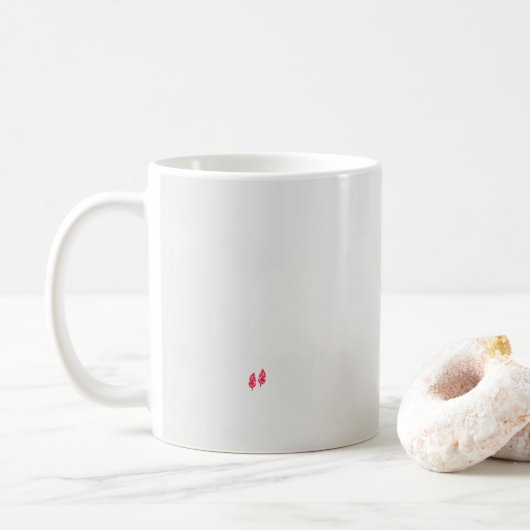 Mug une paire de feuilles rouges sur un arrière - plan (Avec donut)