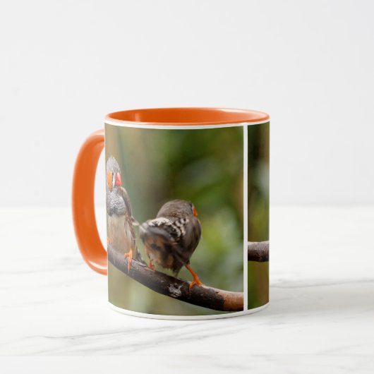 Mug Une paire de poches de Zebra Finches (Devant gauche)