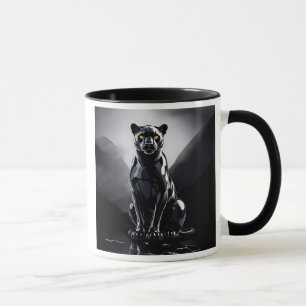 Mug Une panthère noire aux reflets lumineux.