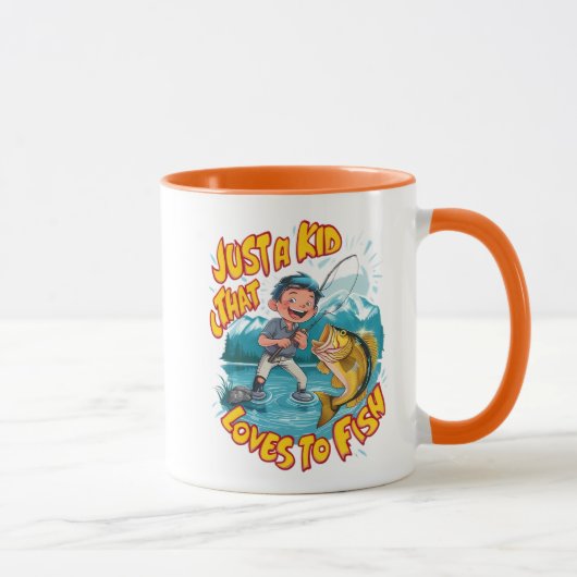 Mug Une passion pour la pêche pour les enfants (Droite)