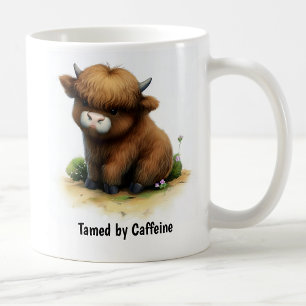 Mug Une peinture numérique d'un cheptel de Highlander