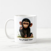 Mug Une peinture numérique d'un chimpanzé mignon (Gauche)
