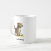 Mug Une peinture numérique d'un couguar mignon (Devant gauche)