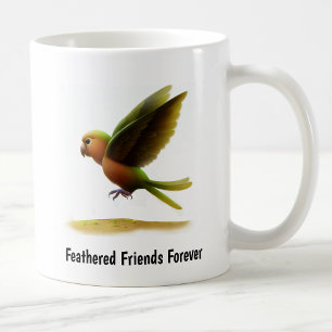 Mug Une peinture numérique d'un joli perroquet à ailes