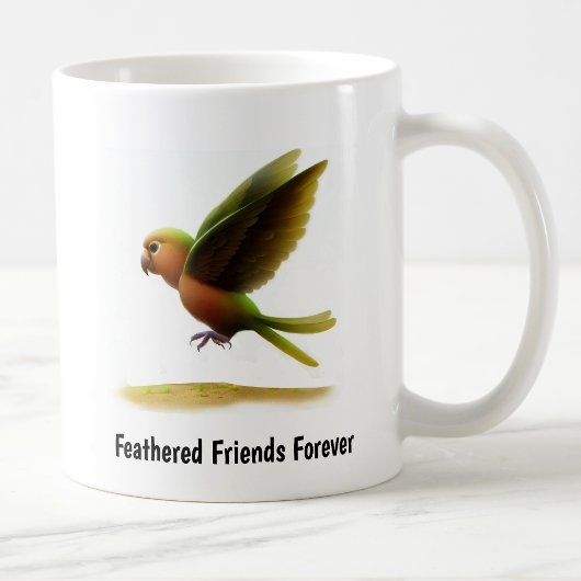 Mug Une peinture numérique d'un joli perroquet à ailes