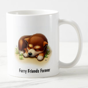 Mug Une peinture numérique d'un mignon chien de bétail