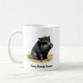 Mug Une peinture numérique d'un mignon porc de ferme (Gauche)