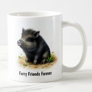 Mug Une peinture numérique d'un mignon porc de ferme