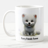 Mug Une peinture numérique d'un mignon renard arctique
