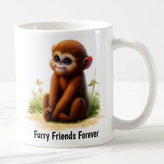 Mug Une peinture numérique d'un mignon singe Howler