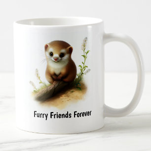 Mug Une peinture numérique d'une belette mignonne
