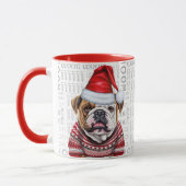 Mug Une Père Noël Bulldog en chandail sur Arrière - pl (Gauche)