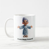 Mug Une personne âgée joyeuse dans un intérieur confor (Gauche)