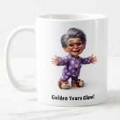 Mug Une personne âgée joyeuse dans un intérieur confor