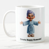 Mug Une personne âgée joyeuse dans un intérieur confor