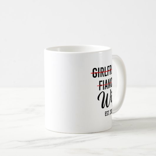 Mug Une Petite Amie Femme Mariage Mariée Groom Est. (Devant droit)
