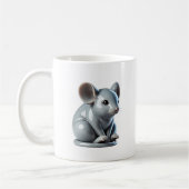 Mug Une petite souris grise à l'aspect 3D. (Gauche)