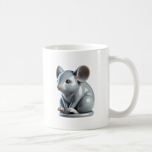Mug Une petite souris grise à l'aspect 3D. (Droite)