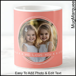 Mug Une Photo Avec Texte Personnalisé / Message Coral 