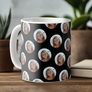 Mug Une photo en cercle avec fond noir