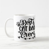 Mug Une photo Meilleur Chat Papa Jamais Pet Empreintes (Gauche)