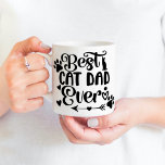 Mug Une photo Meilleur Chat Papa Jamais Pet Empreintes<br><div class="desc">Design "Best Cat Dad Ever" avec personnalisable à votre propre photo d'animal de compagnie.</div>