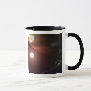 Mug Une planète de géant de gaz satellisant une éto