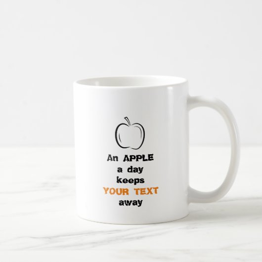 Mug Une pomme un jour Apple Black Line Art (Droite)