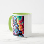 Mug Une poupée d'enfer avec son gentil lapin.  (Devant gauche)