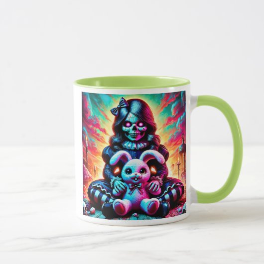 Mug Une poupée maléfique et son lapin préféré. (Droite)