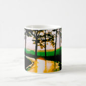 MUG UNE ROUTE SOLEILLÉE DE FORÊT ART DE COULEUR D'EAU  (Centre)