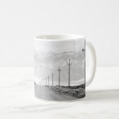 Mug Une route solitaire et des lignes électriques | Mo (Devant droit)