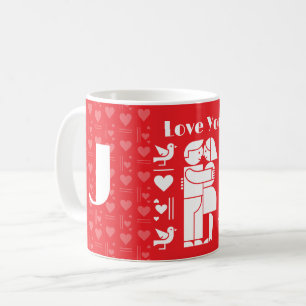 Mug Une Saint-Valentin personnalisée Bauhaus moderne