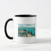 Mug Une scène de pêche avec une énorme prise (Gauche)