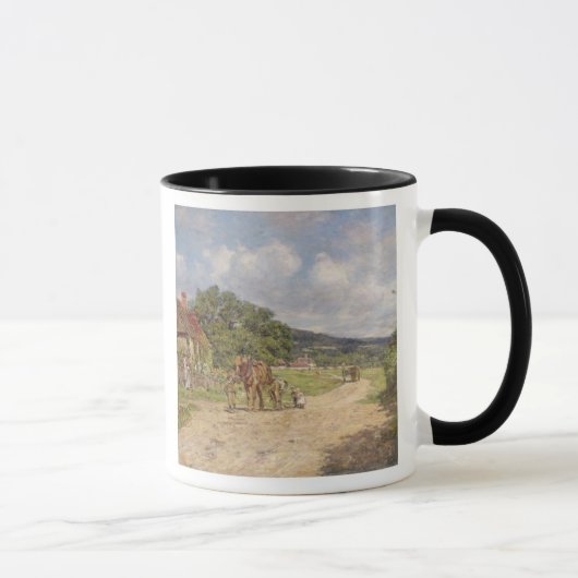 Mug Une scène de village (huile sur la toile) (Droite)