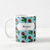Mug Une seule rose rouge Ajoutez votre texte Modèle ro (Gauche)