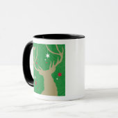 Mug Une silhouette d'un cerf commun avec des étoiles (Devant gauche)