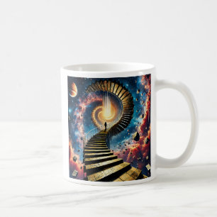 Mug Une silhouette sur un escalier sans fin.