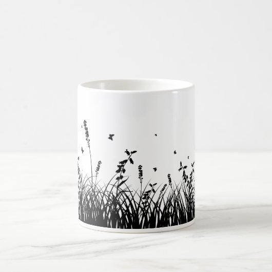 Mug Une simple herbe en silhouette (Centre)