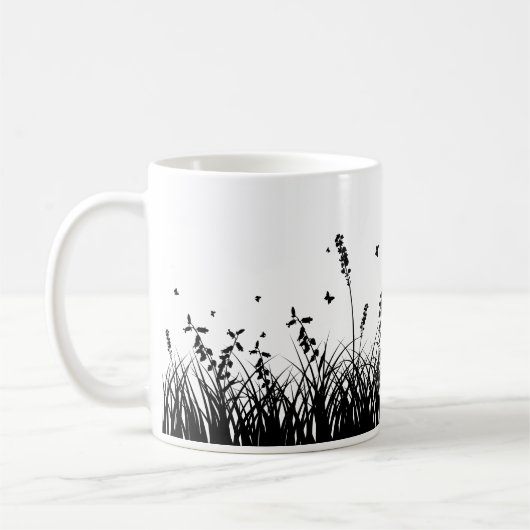 Mug Une simple herbe en silhouette (Gauche)